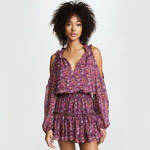 Misa Los Angeles Yesenia Mini Dress in Merlot Floral Print
